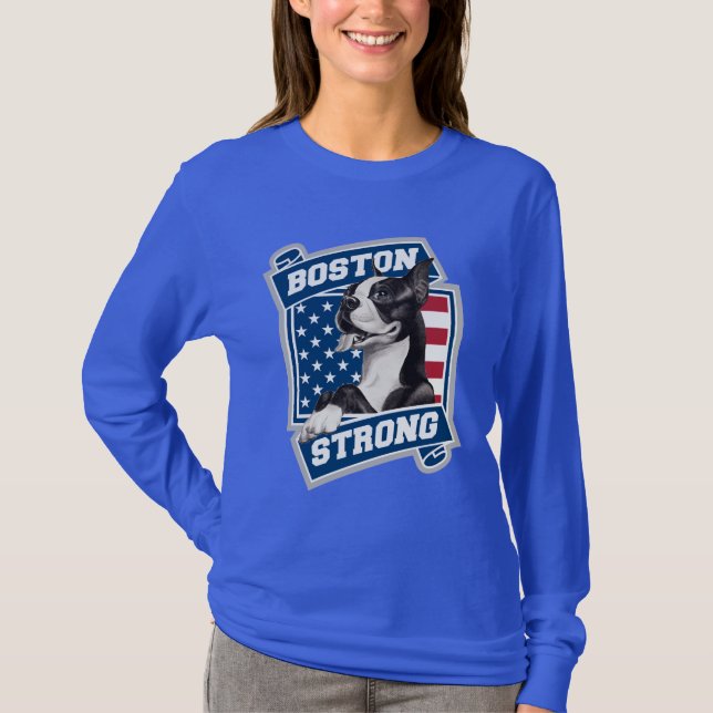 BOSTON STRONG TERRIER crest style T-Shirt (Front)