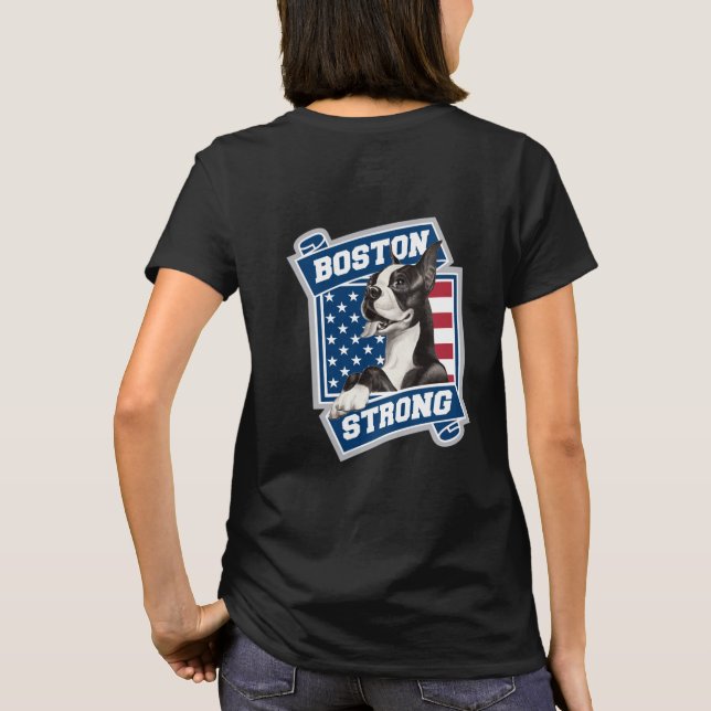 BOSTON STRONG TERRIER crest style T-Shirt (Back)