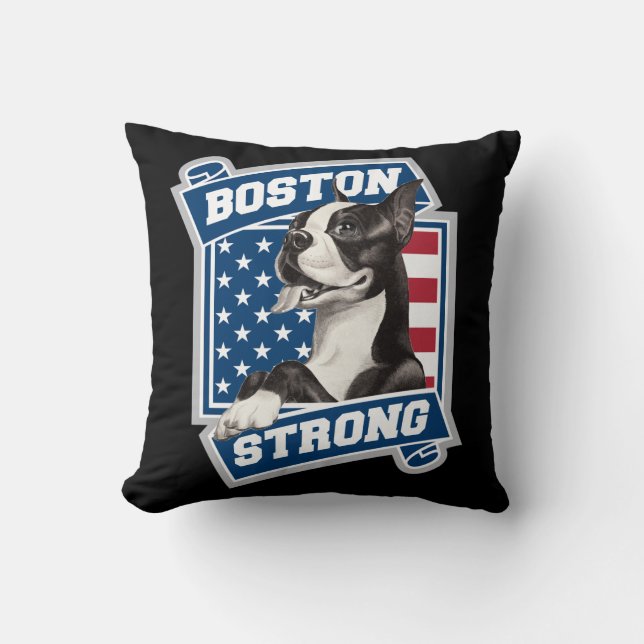 BOSTON STRONG TERRIER CUSHION (Front)