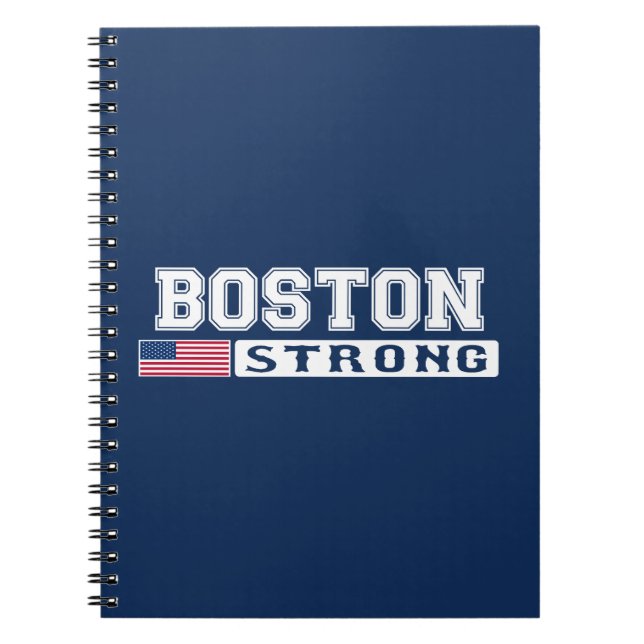 BOSTON STRONG U.S. Flag Spiral Notebook (Front)
