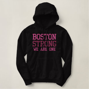 Boston Strong WE ARE ONE Embroidered Hoodie