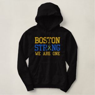 Boston Strong WE ARE ONE Ribbon Edition Embroidered Hoodie