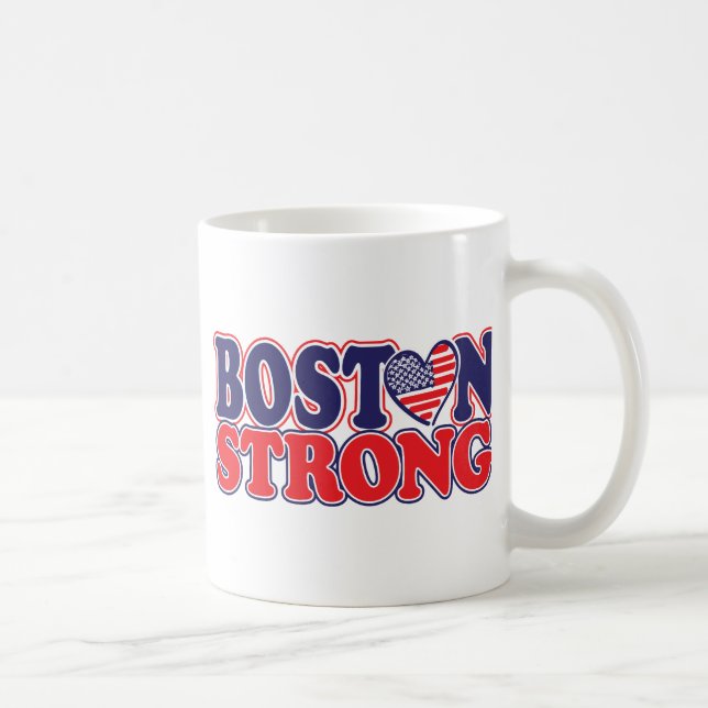 Boston Strong With Amricah Heart Coffee Mug (Right)