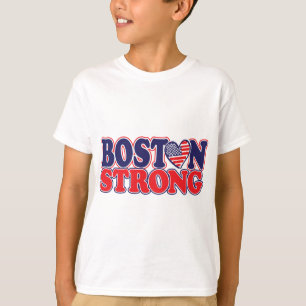 Boston Strong With Amricah Heart T-Shirt