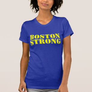 BOSTON STRONG Yellow And Blue Stencil T-shirt