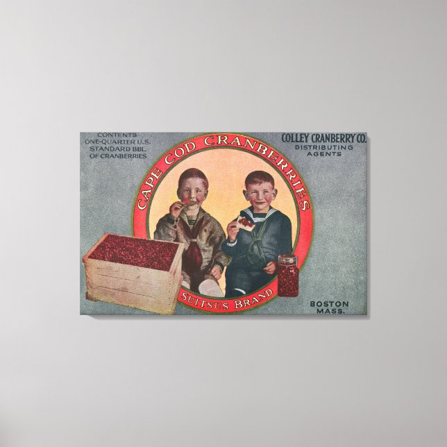 Boston Suitsus Brand Cranberry Label Canvas Print (Front)