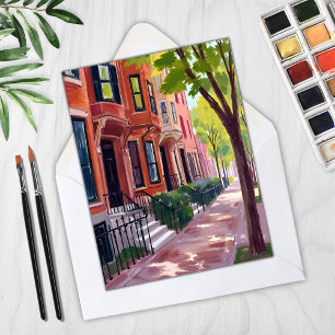 Boston Summer Massachusetts Brownstones Card