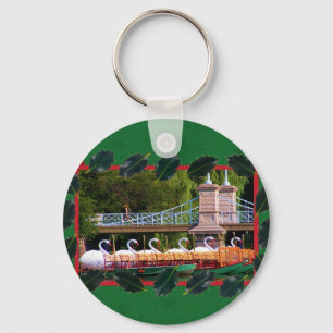 Boston Swan Boats - Happy Holidays Key Ring