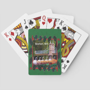 Boston Swan Boats - Happy Holidays Playing Cards