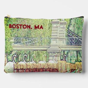 Boston Swan Boats in Pencil and Ink Accessory Pouch