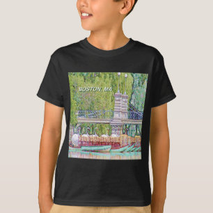 Boston Swan Boats in Pencil and Ink Filter T-Shirt