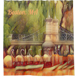 Boston Swan Boats Shower Curtain