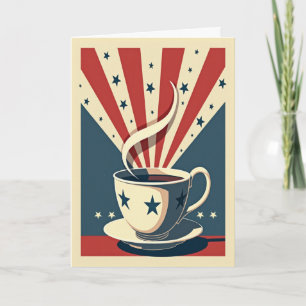 Boston Tea Party Day Vintage Style Patriotic Cup Card