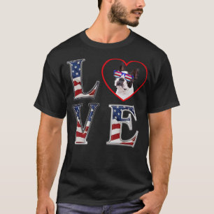 Boston Terrier 4th of July Memorial Day Veterans A T-Shirt