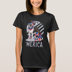 Boston Terrier 4th Of July Merica   Usa Flag Sungl T-Shirt