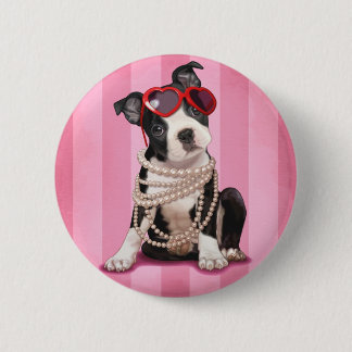 Boston Terrier 6 Cm Round Badge