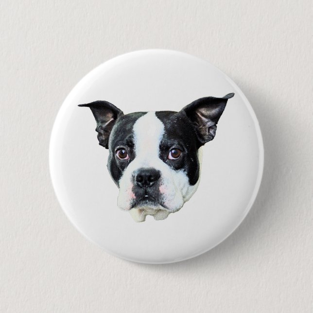 Boston Terrier 6 Cm Round Badge (Front)