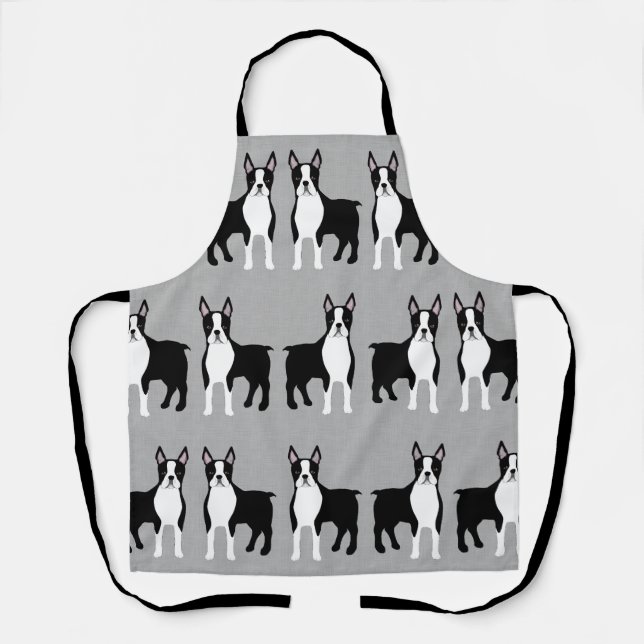 Boston Terrier Allover Print Apron (Front)
