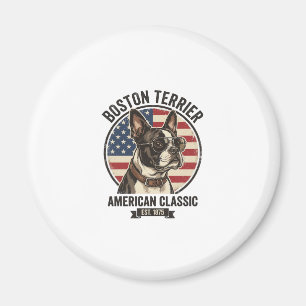 Boston Terrier American Classic Dog Flag Sunglasse Magnet