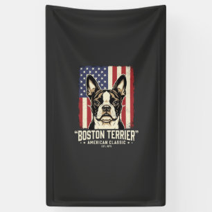 Boston Terrier American Classic Flag Banner