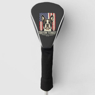 Boston Terrier American Classic Flag Golf Head Cover