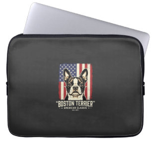 Boston Terrier American Classic Flag Laptop Sleeve