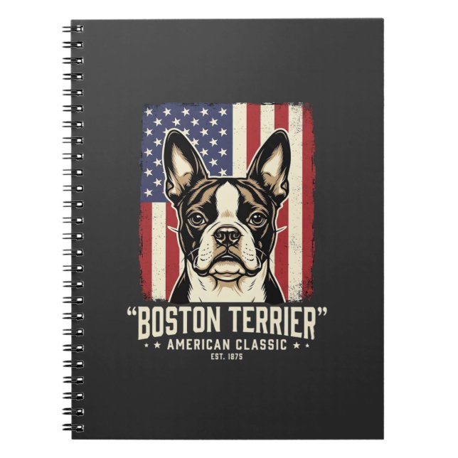 Boston Terrier American Classic Flag Notebook (Front)