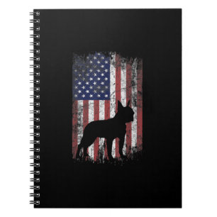 Boston Terrier American Flag USA Patriot Dog Lover Notebook