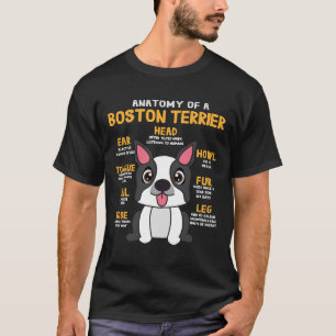 Boston Terrier Anatomy Funny Dog Mum Dad Cute T-Shirt