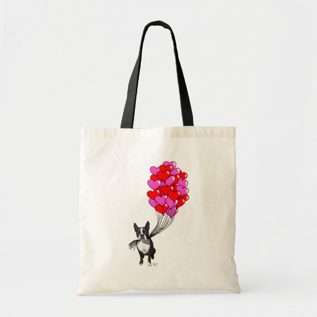 Boston Terrier And Balloons Tote Bag (Front)