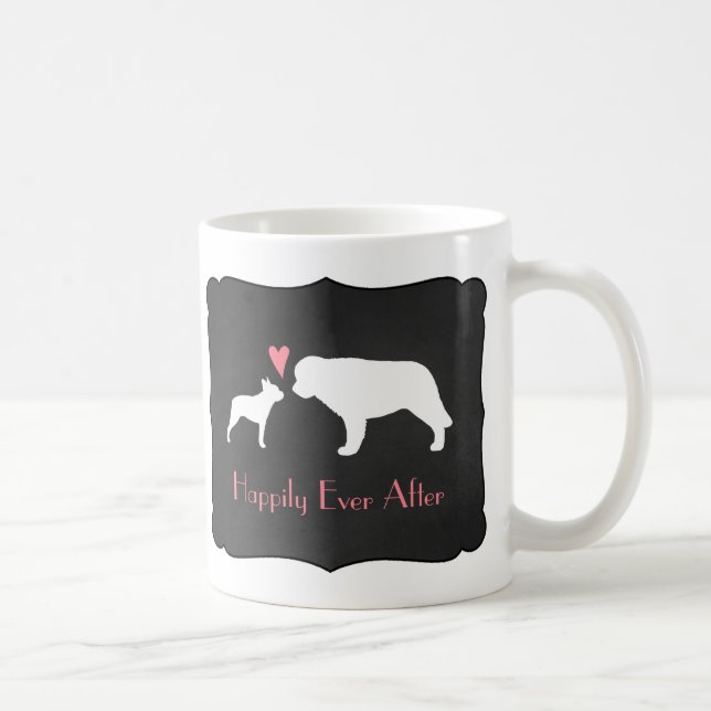 Boston Terrier and Saint Bernard Love Coffee Mug (Right)