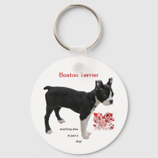 Boston Terrier Anything Else is Just a Dog Key Ring