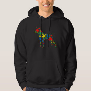 Boston Terrier Autism Puzzle Women Men Autism Awa Hoodie
