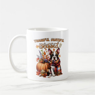 Boston Terrier Autumn Pumpkin Dog Lovers Coffee Mug