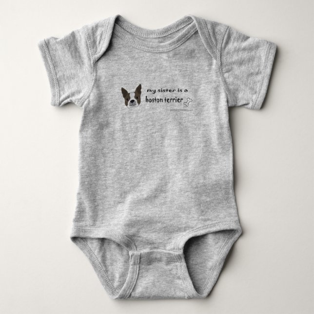boston terrier baby bodysuit (Front)