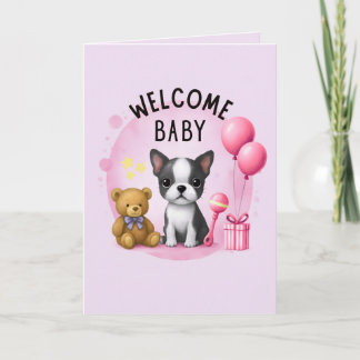 Boston Terrier Baby Congratulations Cards