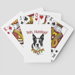 Boston Terrier Bah Humbug Playing Cards