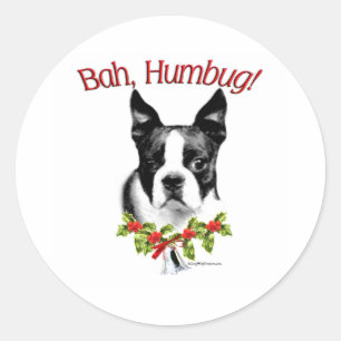 Boston Terrier Bah Humbug - Sticker