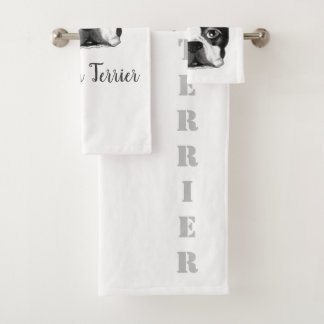 Boston Terrier Bath Towel Set
