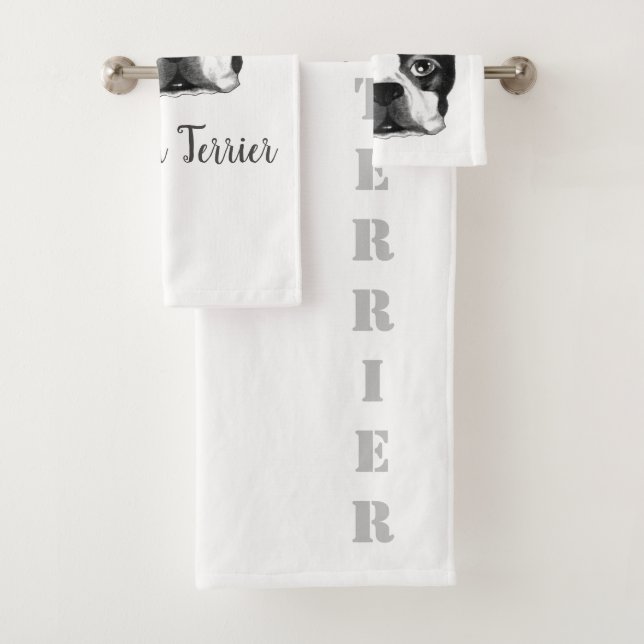 Boston Terrier Bath Towel Set (Insitu)