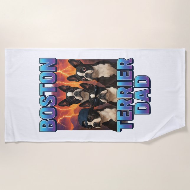 Boston Terrier Beach Towel (Front)