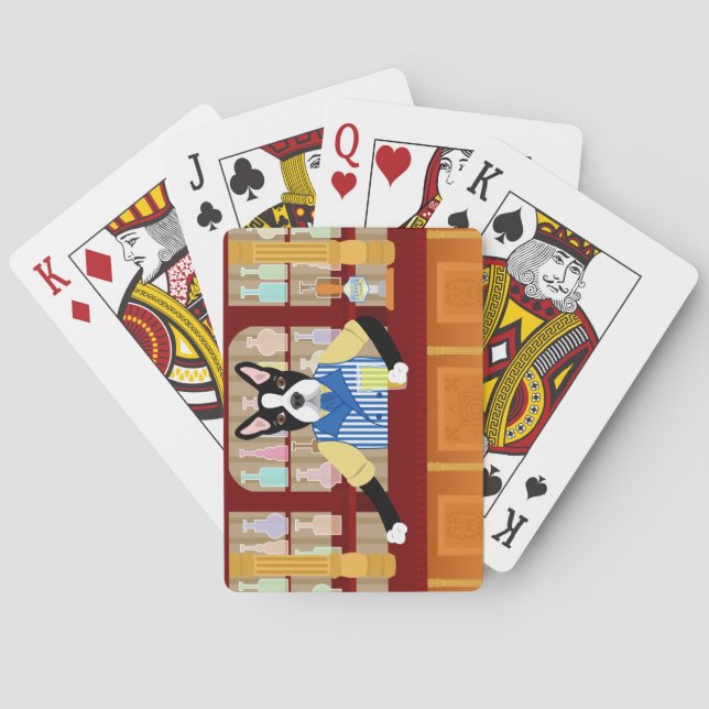 Boston Terrier Beer Pub Playing Cards (Back)
