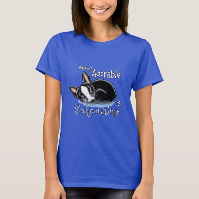 Boston Terrier Being Adorable T-Shirt (Front)