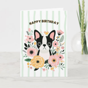 Boston Terrier Birthday Card