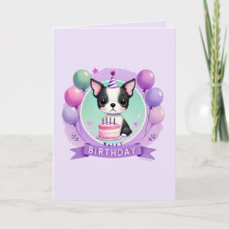 Boston Terrier Birthday Card
