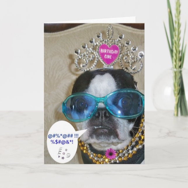 Boston Terrier Birthday Card (Front)