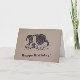 Boston Terrier Birthday Card