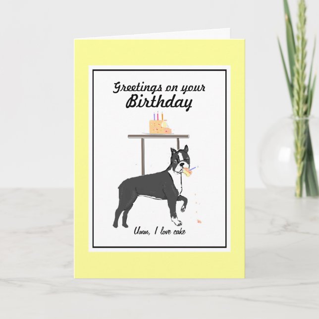 Boston Terrier Birthday card (Front)