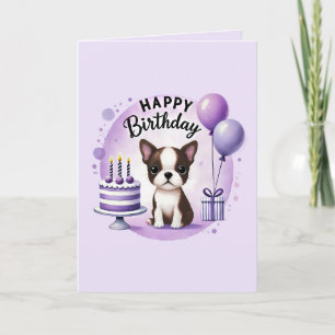 Boston Terrier Birthday Card
