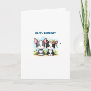 Boston Terrier Birthday Greeting Card